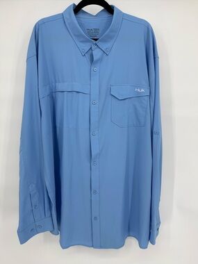 Huk Fishing Button Down Shirt XXXL Performance Lightweight Outdoors PFG Boating